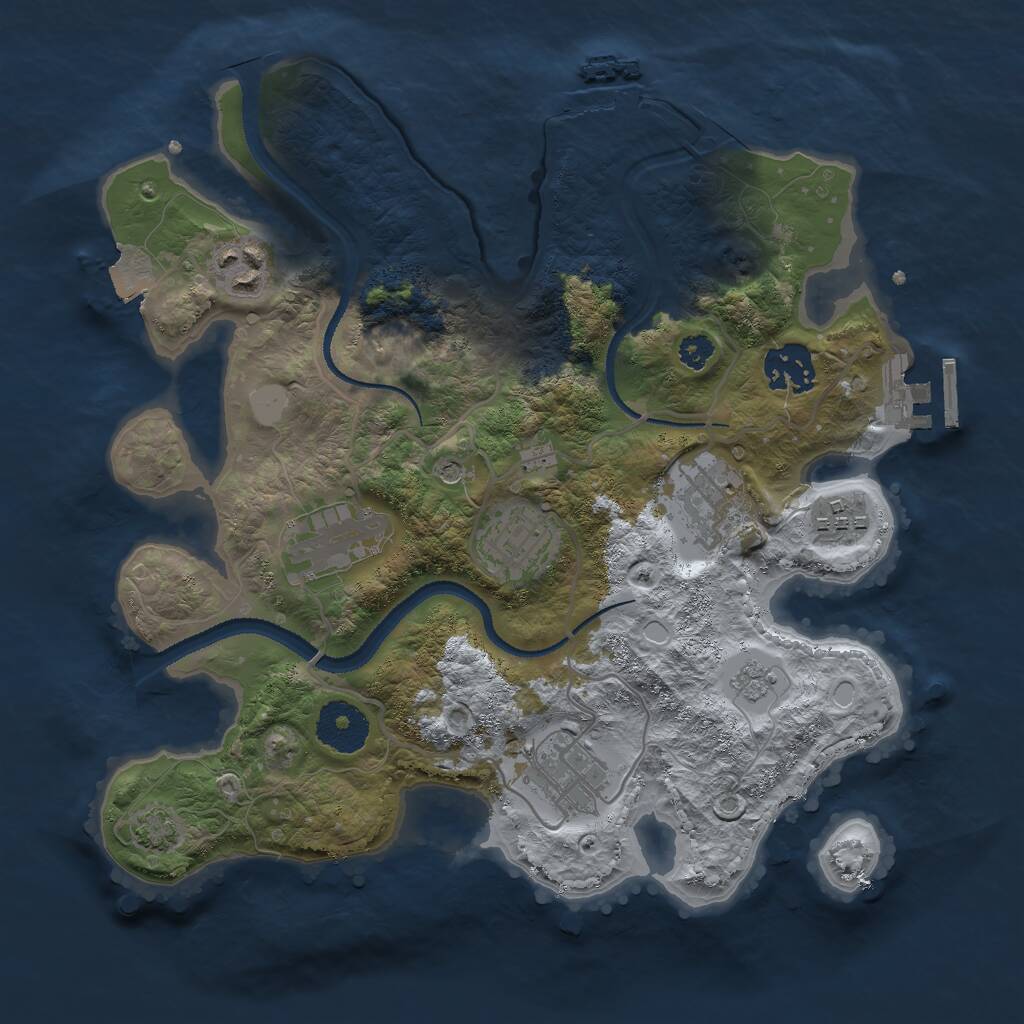 Rust Map: Procedural Map, Size: 3000, Seed: 259237, 13 Monuments