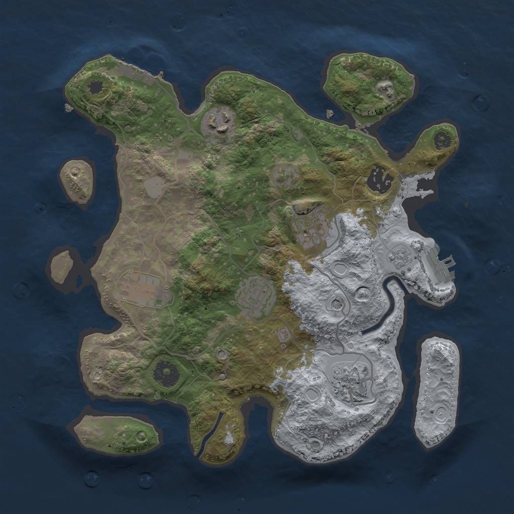 Rust Map: Procedural Map, Size: 3000, Seed: 15784, 13 Monuments