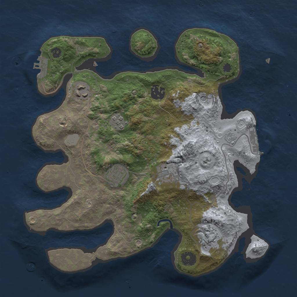Rust Map: Procedural Map, Size: 3000, Seed: 19752, 13 Monuments