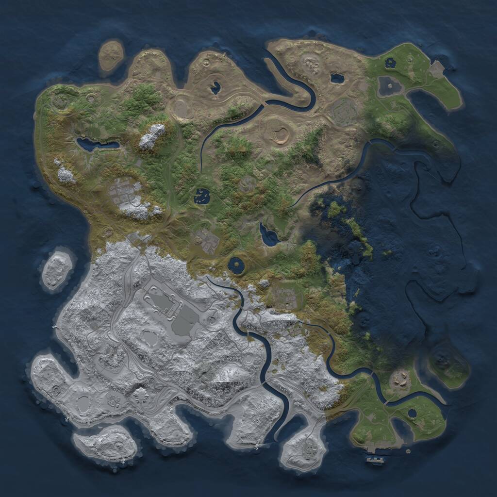 Rust Map: Procedural Map, Size: 4500, Seed: 901625978, 16 Monuments