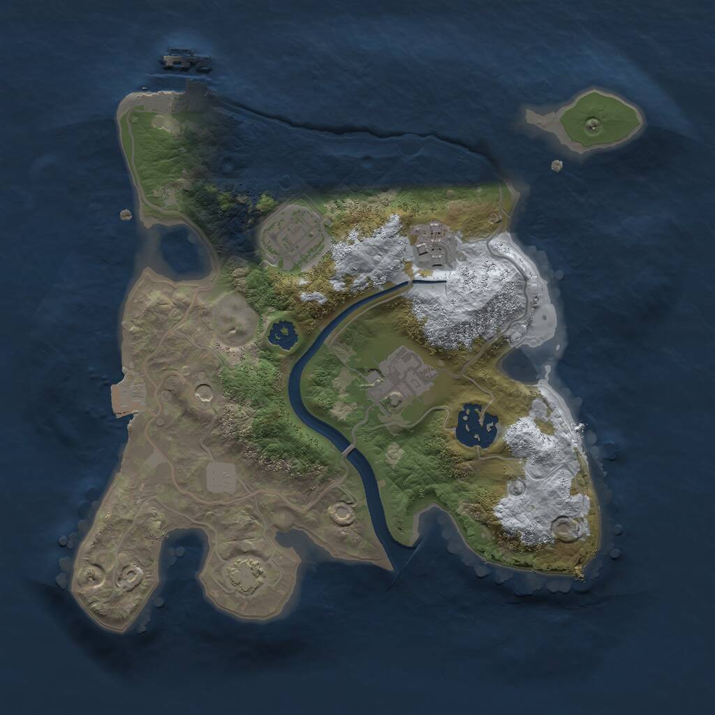 Rust Map: Procedural Map, Size: 2500, Seed: 1469, 8 Monuments