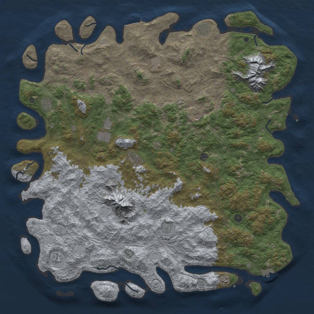 Rust Map: Procedural Map, Size: 6000, Seed: 40603748, 19 Monuments