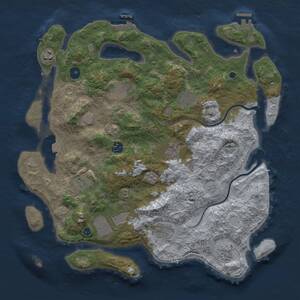 Thumbnail Rust Map: Procedural Map, Size: 3950, Seed: 196924172, 16 Monuments