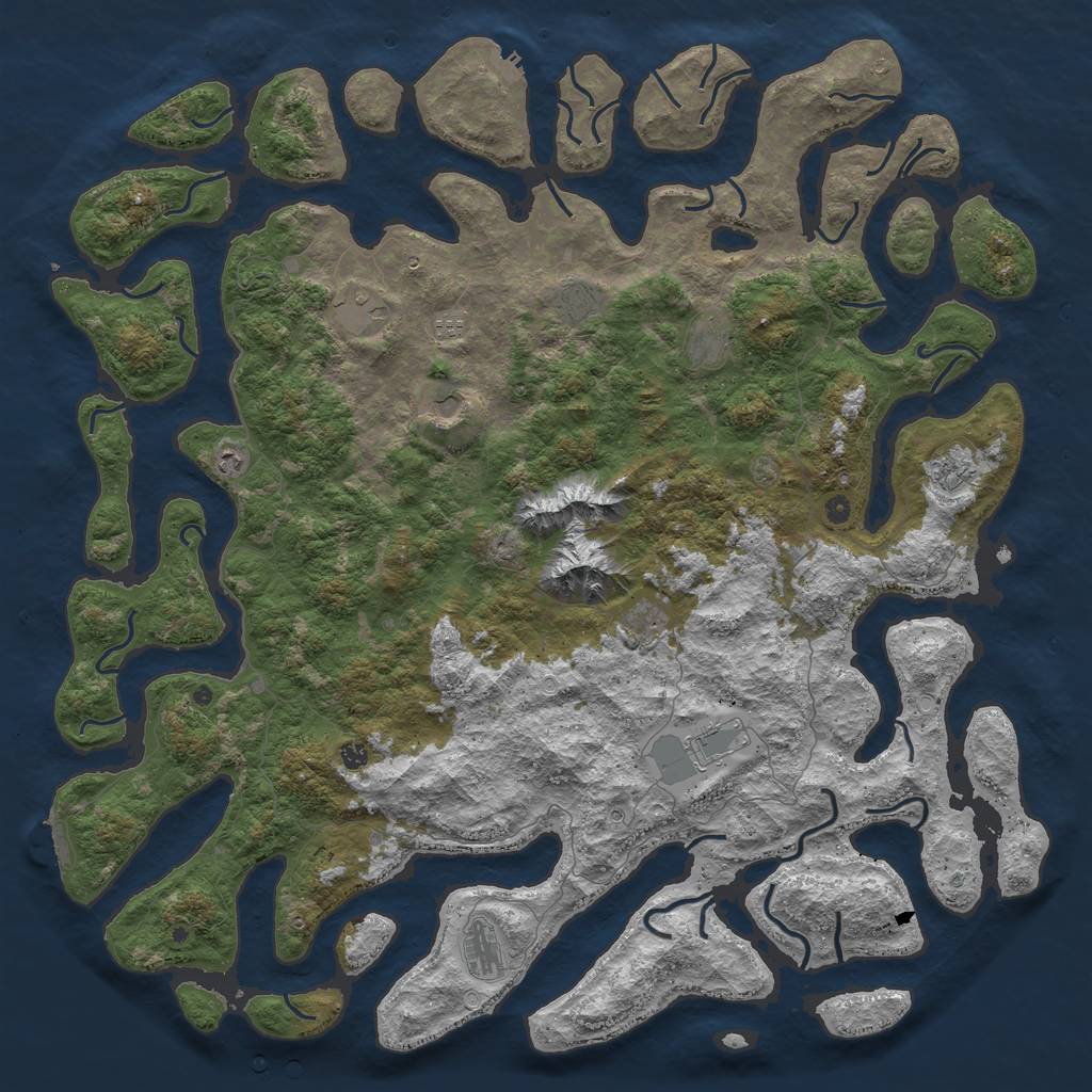 Rust Map: Procedural Map, Size: 6000, Seed: 5650758, 19 Monuments