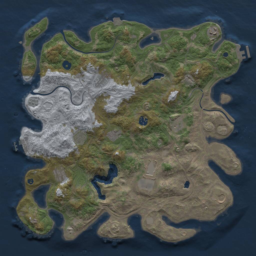Rust Map: Procedural Map, Size: 4250, Seed: 1114959825, 16 Monuments