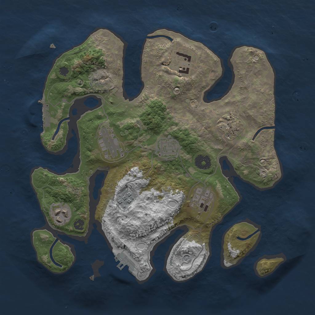 Rust Map: Procedural Map, Size: 3000, Seed: 264594, 15 Monuments