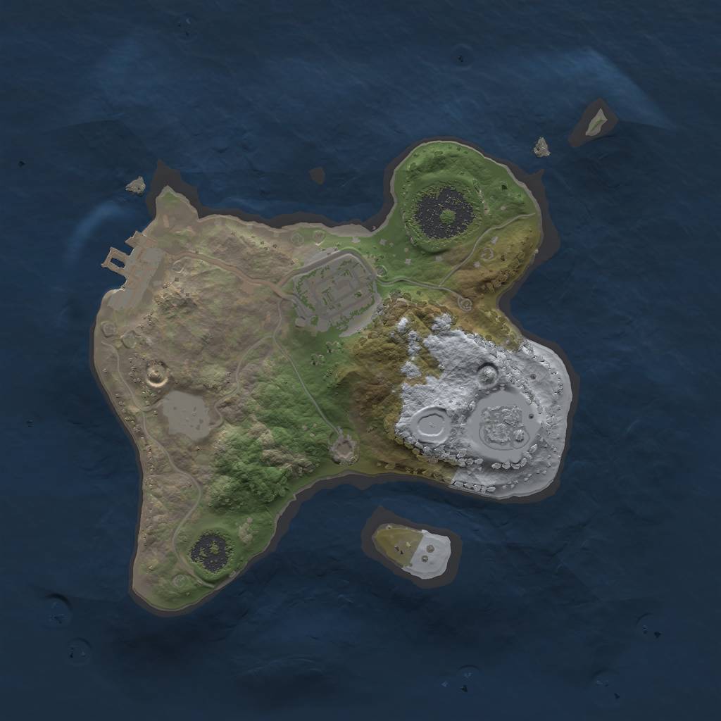 Rust Map: Procedural Map, Size: 2000, Seed: 6671803, 6 Monuments