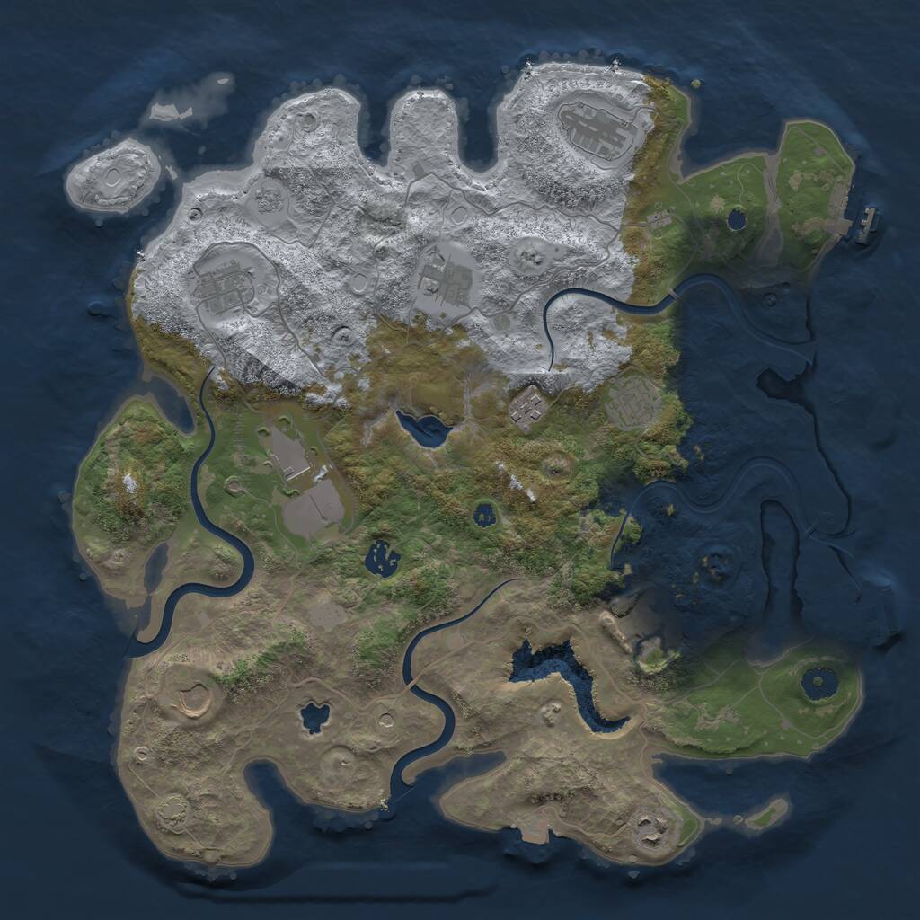 Rust Map: Procedural Map, Size: 4000, Seed: 730571496, 16 Monuments