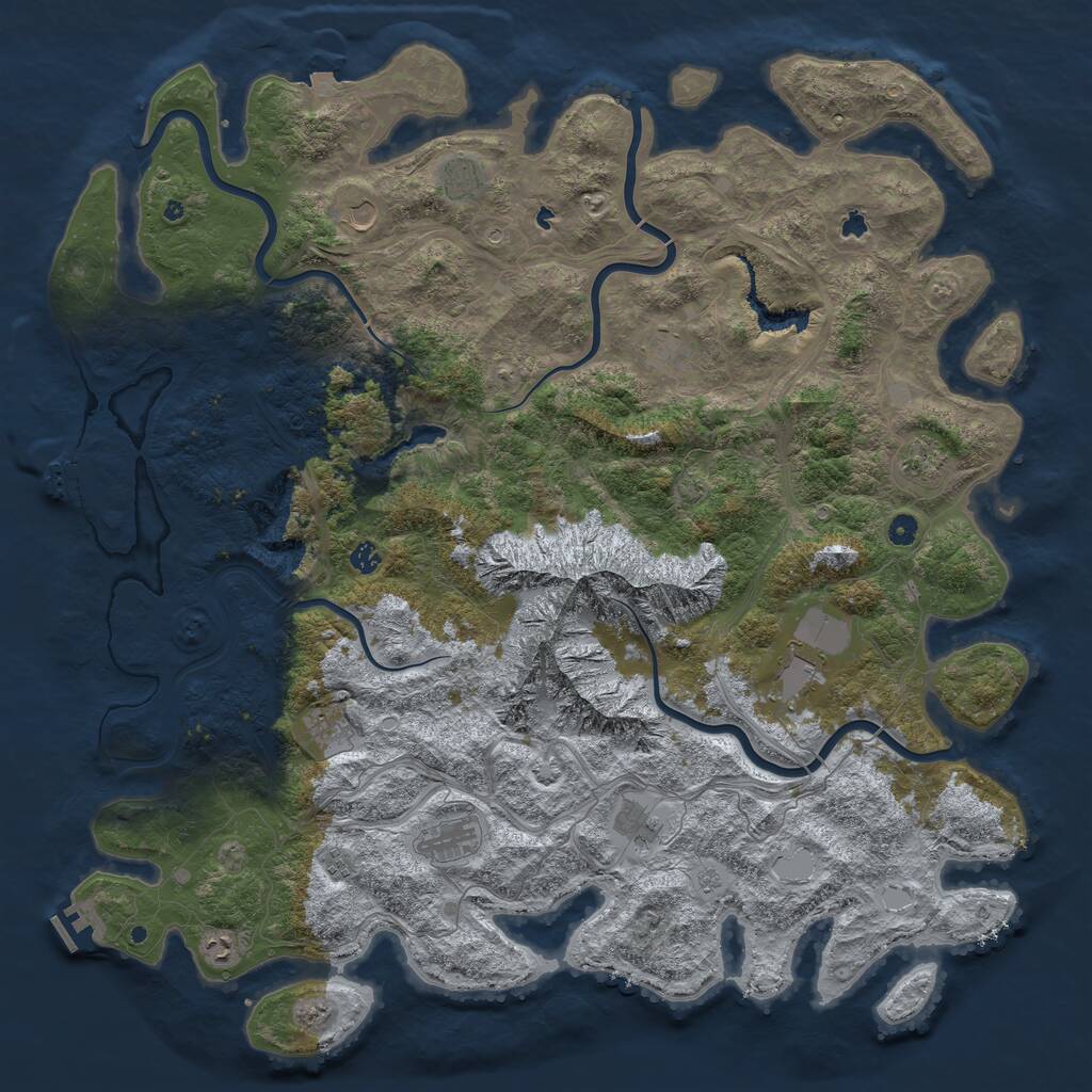 Rust Map: Procedural Map, Size: 5420, Seed: 136947, 17 Monuments
