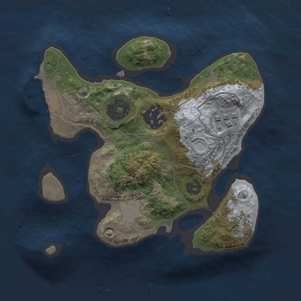 Rust Map: Procedural Map, Size: 2000, Seed: 1235, 6 Monuments