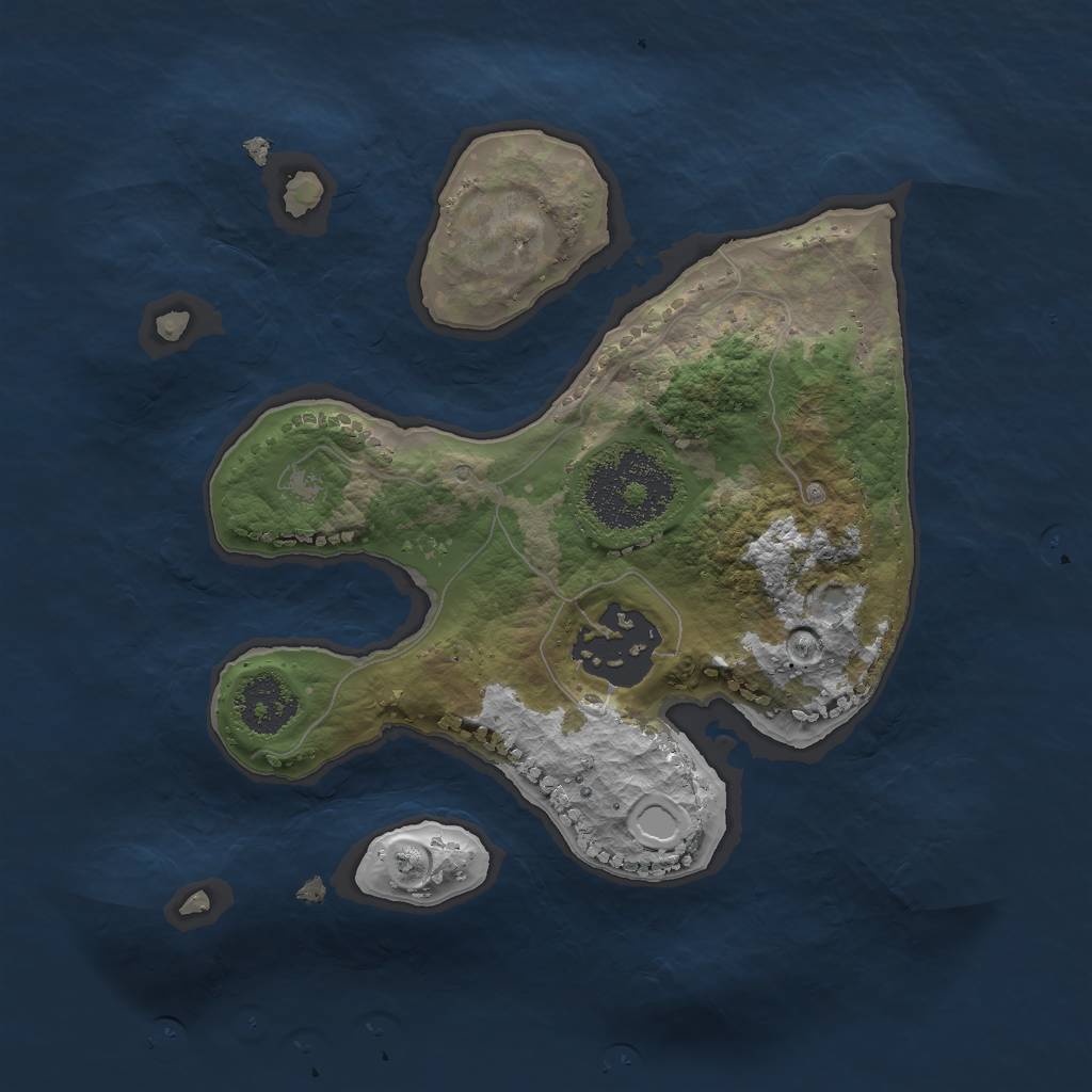 Rust Map: Procedural Map, Size: 2000, Seed: 1236, 6 Monuments