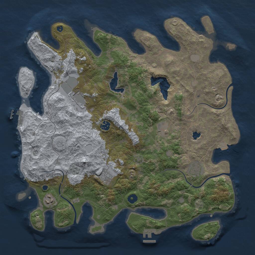 Rust Map: Procedural Map, Size: 4050, Seed: 786359149, 13 Monuments