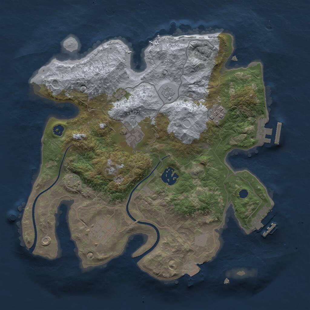 Rust Map: Procedural Map, Size: 2850, Seed: 810283, 9 Monuments
