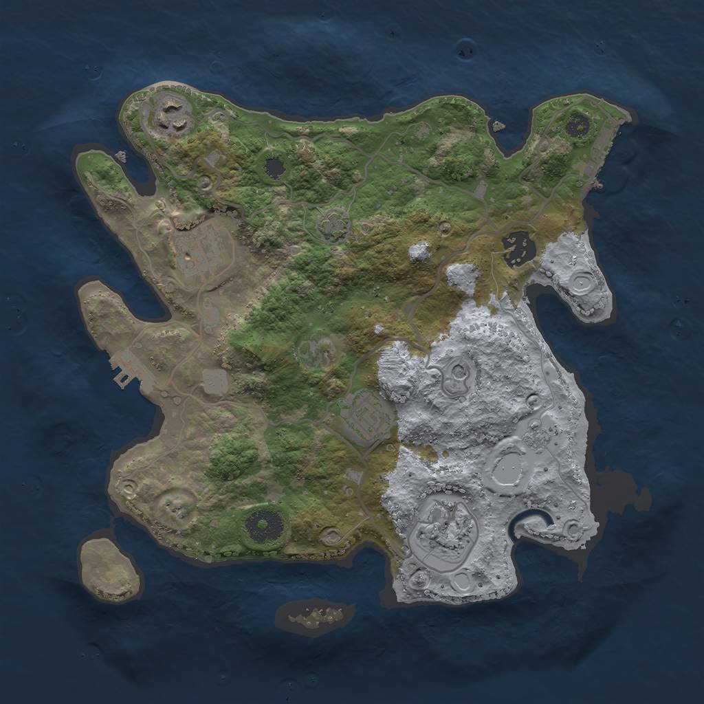 Rust Map: Procedural Map, Size: 3000, Seed: 10784, 13 Monuments