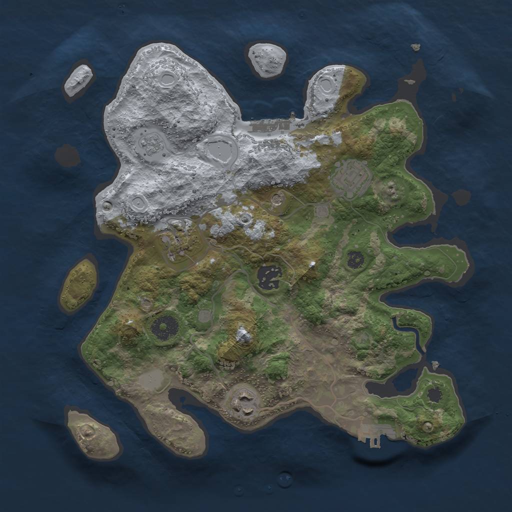 Rust Map: Procedural Map, Size: 3000, Seed: 13421, 11 Monuments