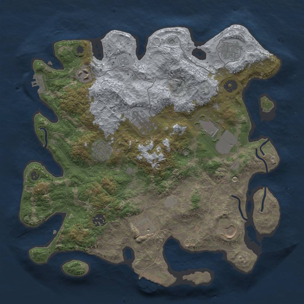 Rust Map: Procedural Map, Size: 3500, Seed: 531782779, 15 Monuments