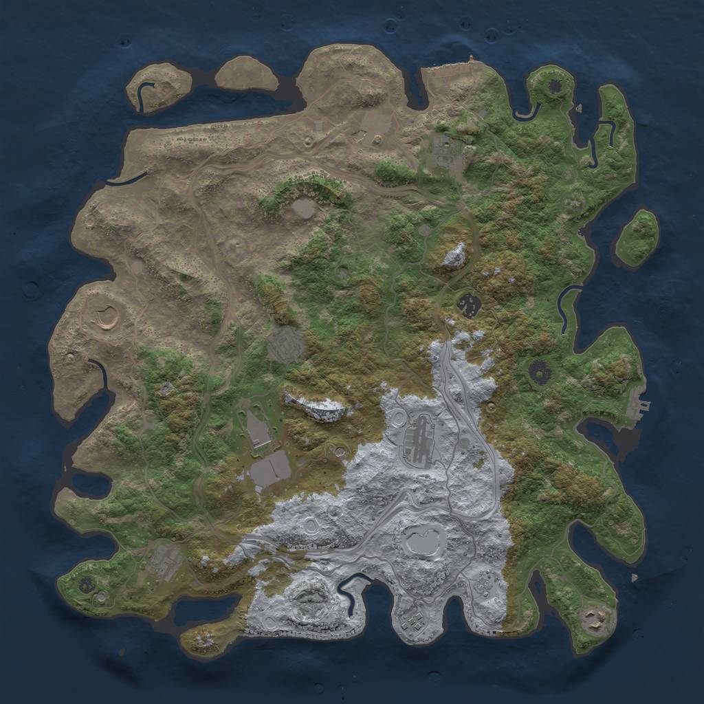 Rust Map: Procedural Map, Size: 4500, Seed: 498255204, 17 Monuments