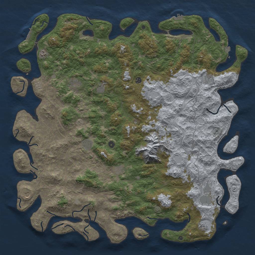 Rust Map: Procedural Map, Size: 6000, Seed: 1470404629, 19 Monuments