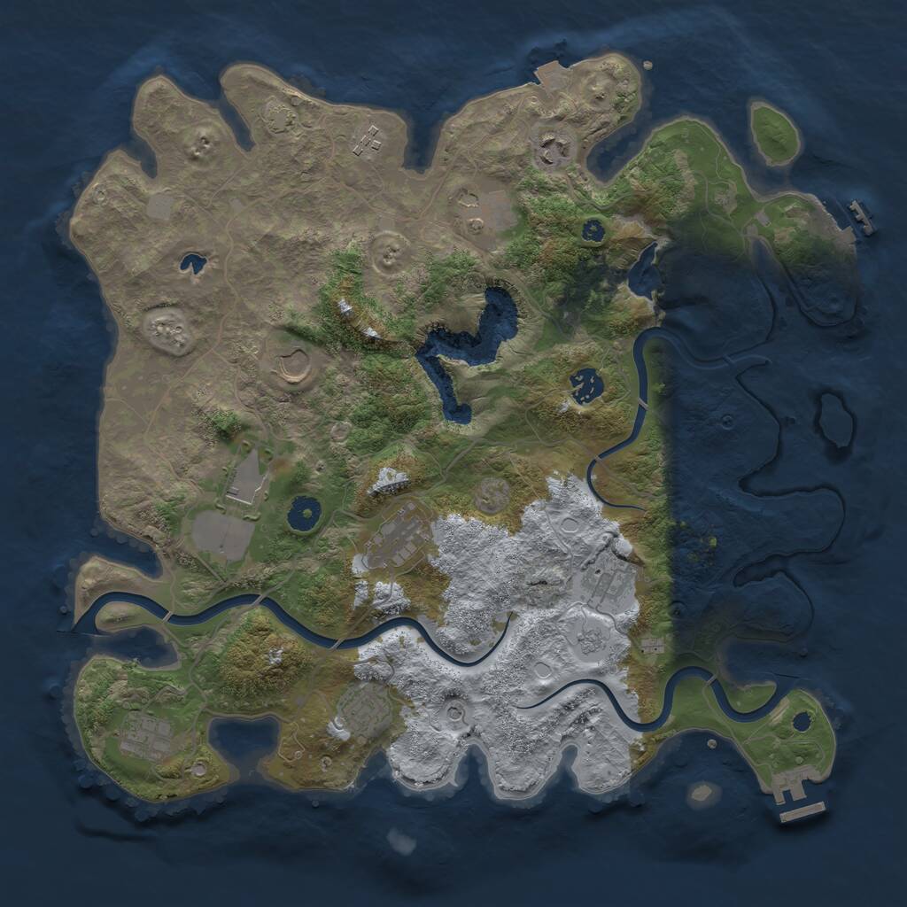 Rust Map: Procedural Map, Size: 4000, Seed: 27267949, 16 Monuments