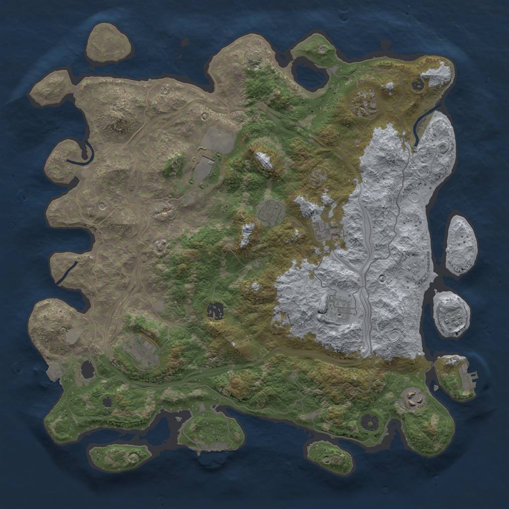 Rust Map: Procedural Map, Size: 4300, Seed: 696969, 17 Monuments