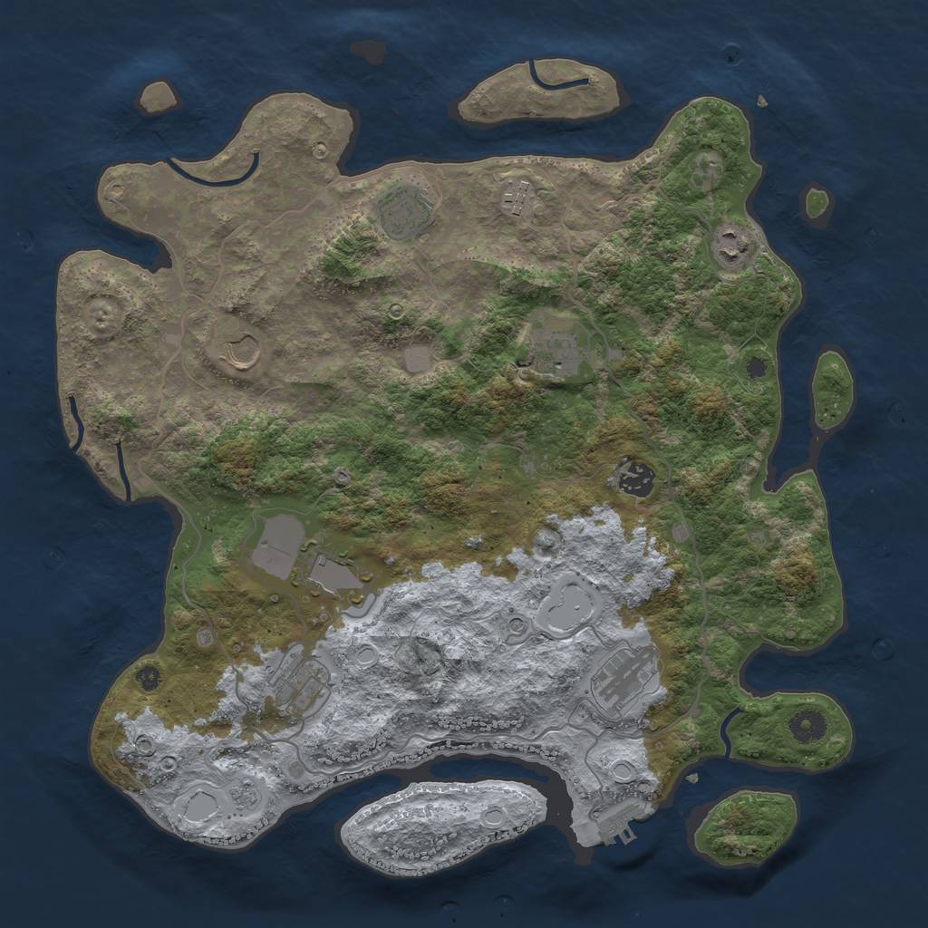Rust Map: Procedural Map, Size: 4000, Seed: 8167267, 15 Monuments