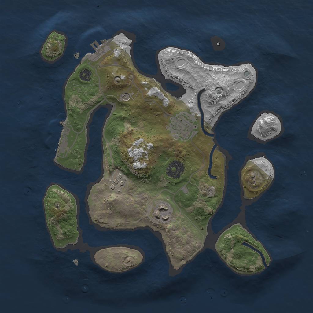 Rust Map: Procedural Map, Size: 2656, Seed: 855787345, 11 Monuments