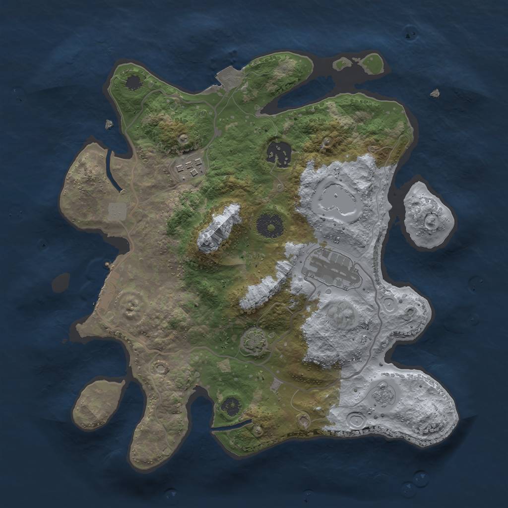 Rust Map: Procedural Map, Size: 2900, Seed: 3078, 9 Monuments