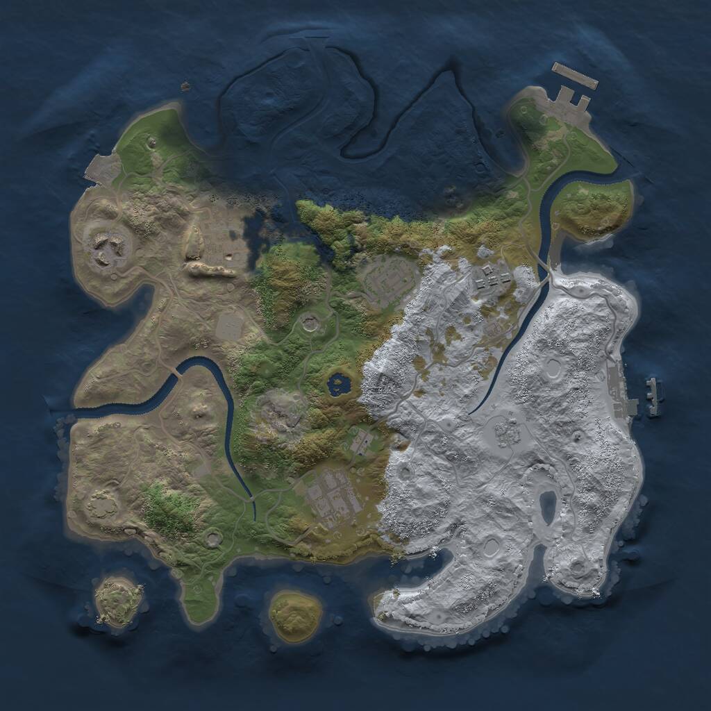 Rust Map: Procedural Map, Size: 3000, Seed: 196623, 11 Monuments
