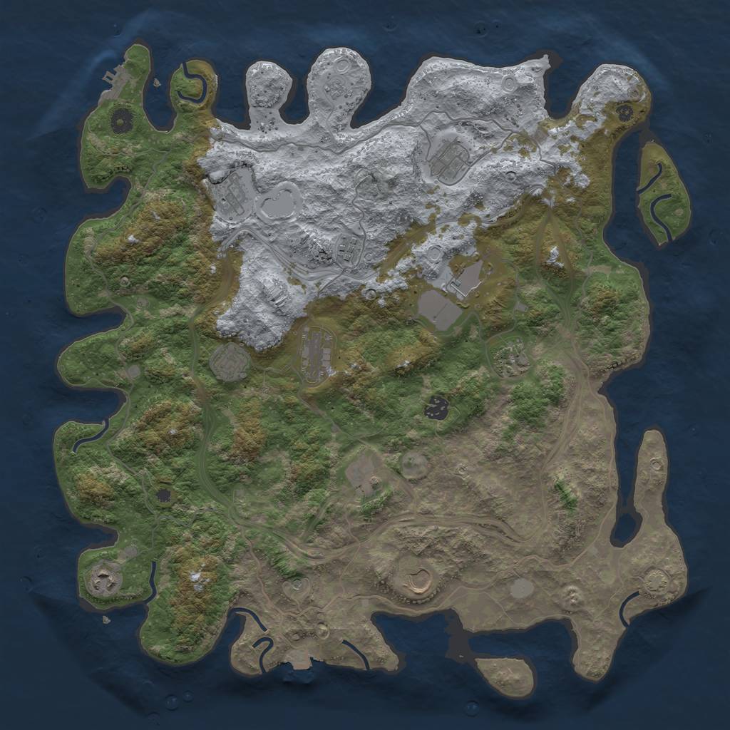 Rust Map: Procedural Map, Size: 4500, Seed: 458759749, 18 Monuments