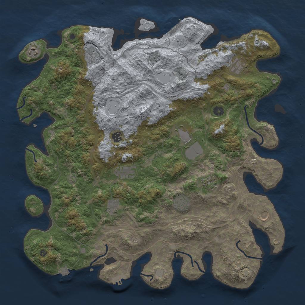 Rust Map: Procedural Map, Size: 4500, Seed: 1880660982, 19 Monuments