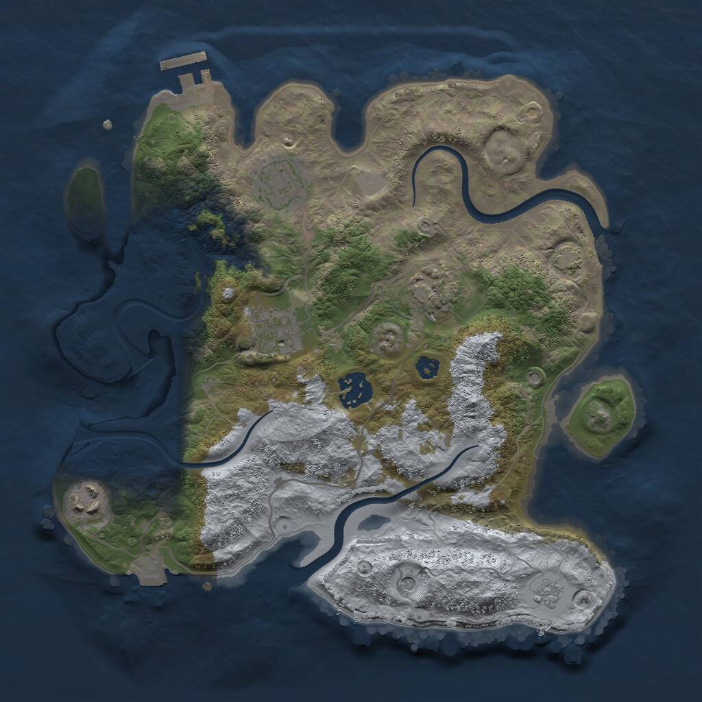 Rust Map: Procedural Map, Size: 3000, Seed: 1556, 10 Monuments