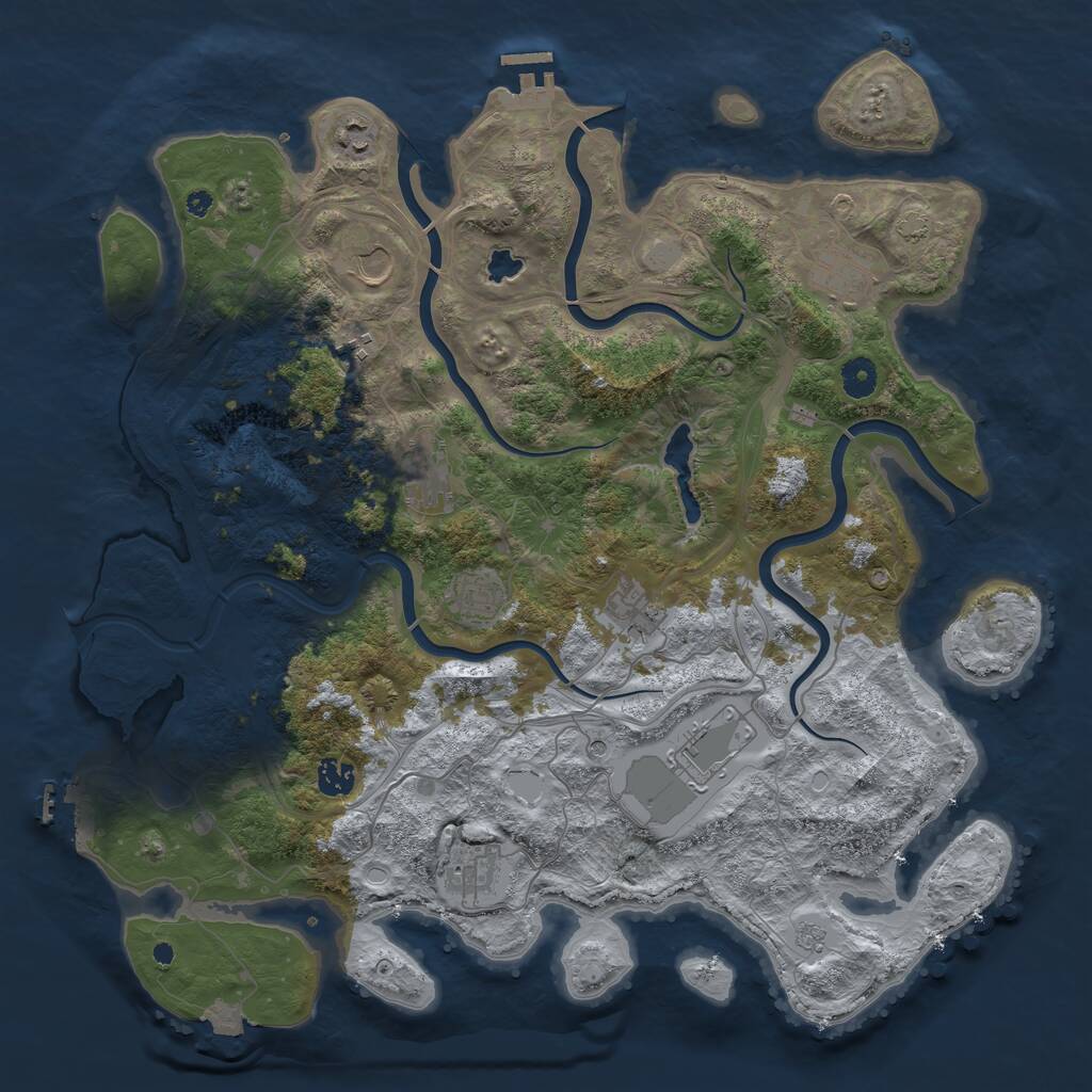 Rust Map: Procedural Map, Size: 4250, Seed: 159605329, 16 Monuments