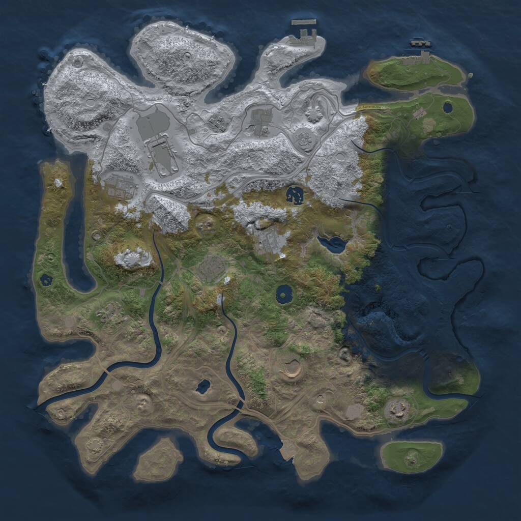 Rust Map: Procedural Map, Size: 4250, Seed: 375131254, 16 Monuments