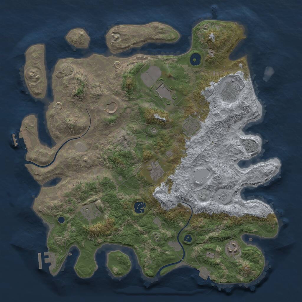 Rust Map: Procedural Map, Size: 3800, Seed: 21458541, 15 Monuments