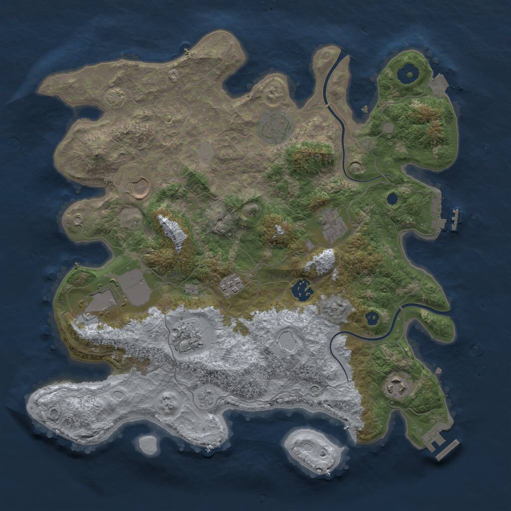 Rust Map: Procedural Map, Size: 3700, Seed: 78956432, 14 Monuments