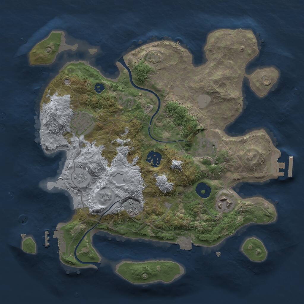 Rust Map: Procedural Map, Size: 3000, Seed: 1526789452, 10 Monuments