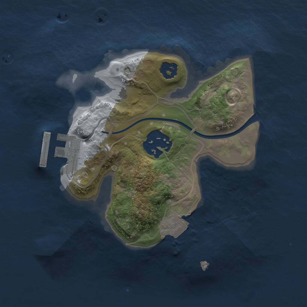 Rust Map: Procedural Map, Size: 1750, Seed: 8, 3 Monuments