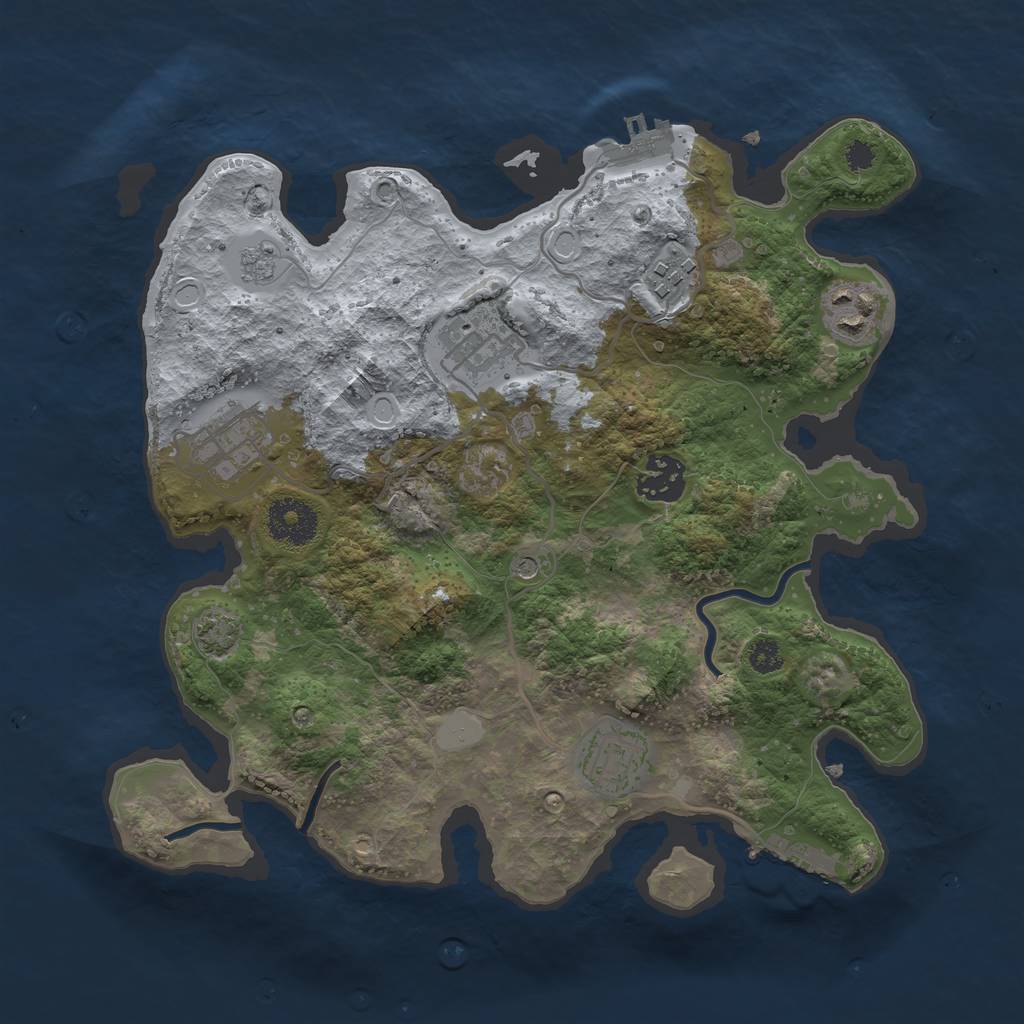 Rust Map: Procedural Map, Size: 3120, Seed: 1323241454, 14 Monuments