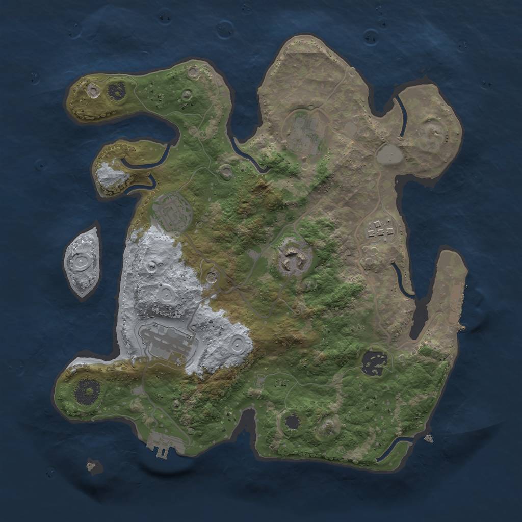 Rust Map: Procedural Map, Size: 3000, Seed: 270218, 12 Monuments