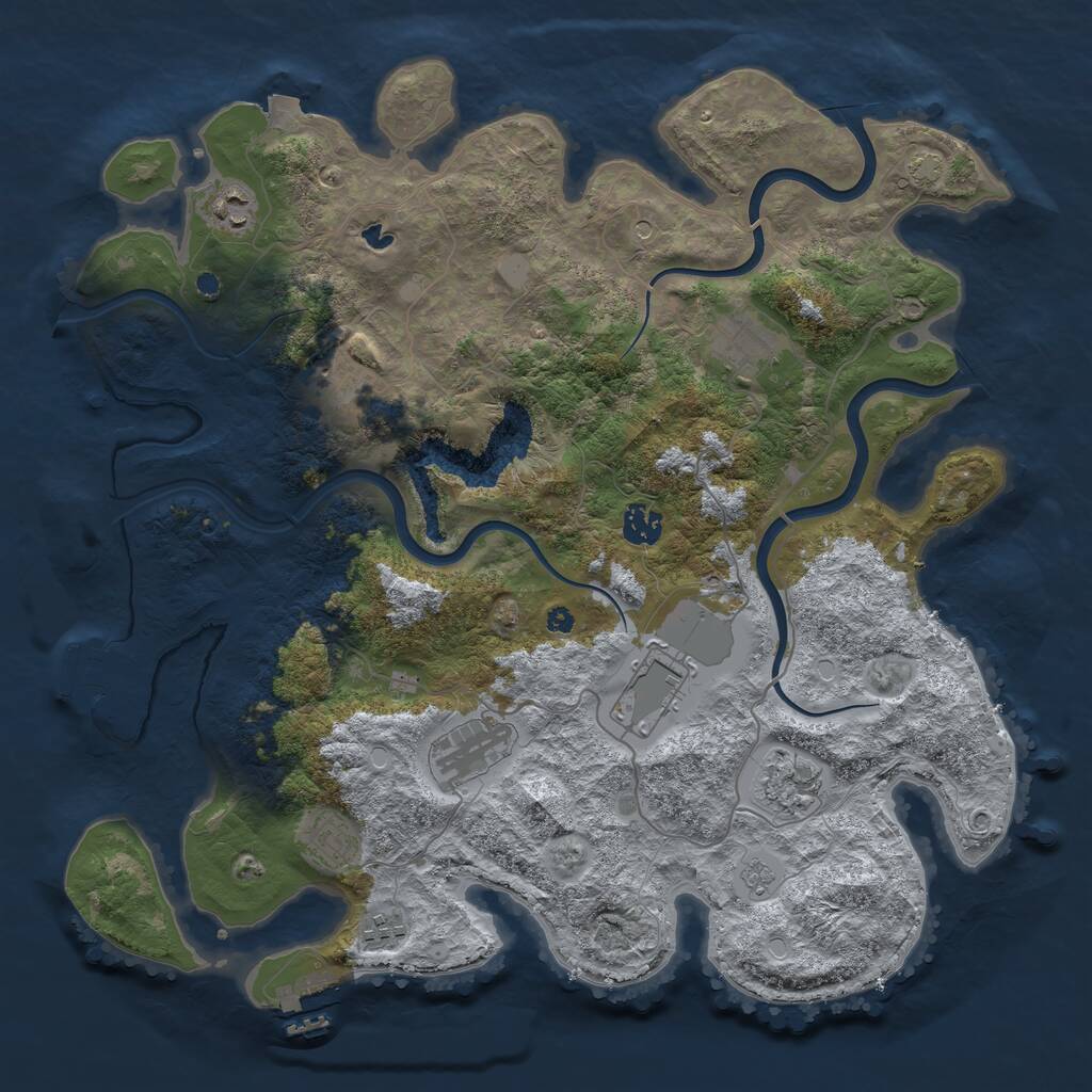 Rust Map: Procedural Map, Size: 4000, Seed: 119708228, 15 Monuments