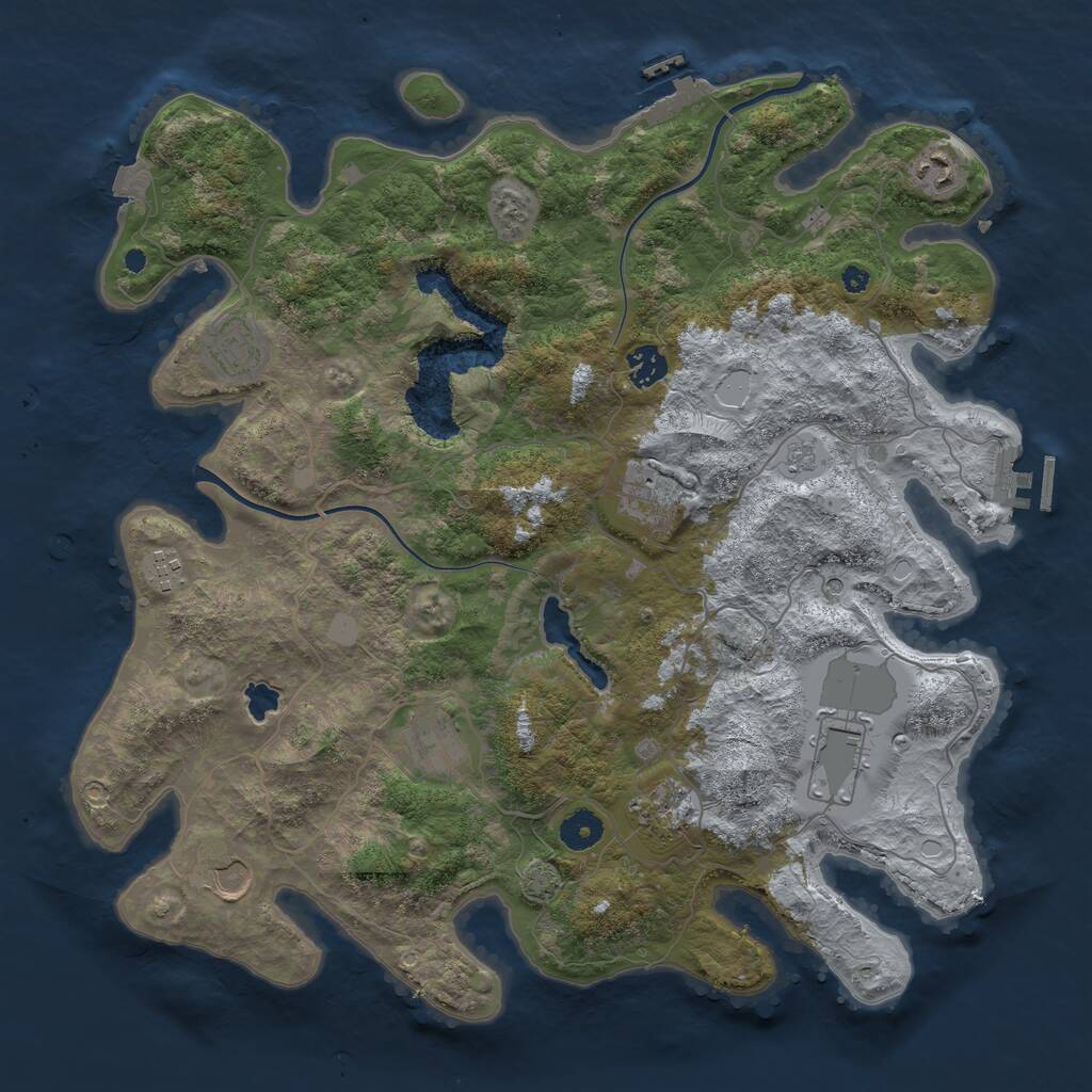 Rust Map: Procedural Map, Size: 4000, Seed: 6741234, 15 Monuments