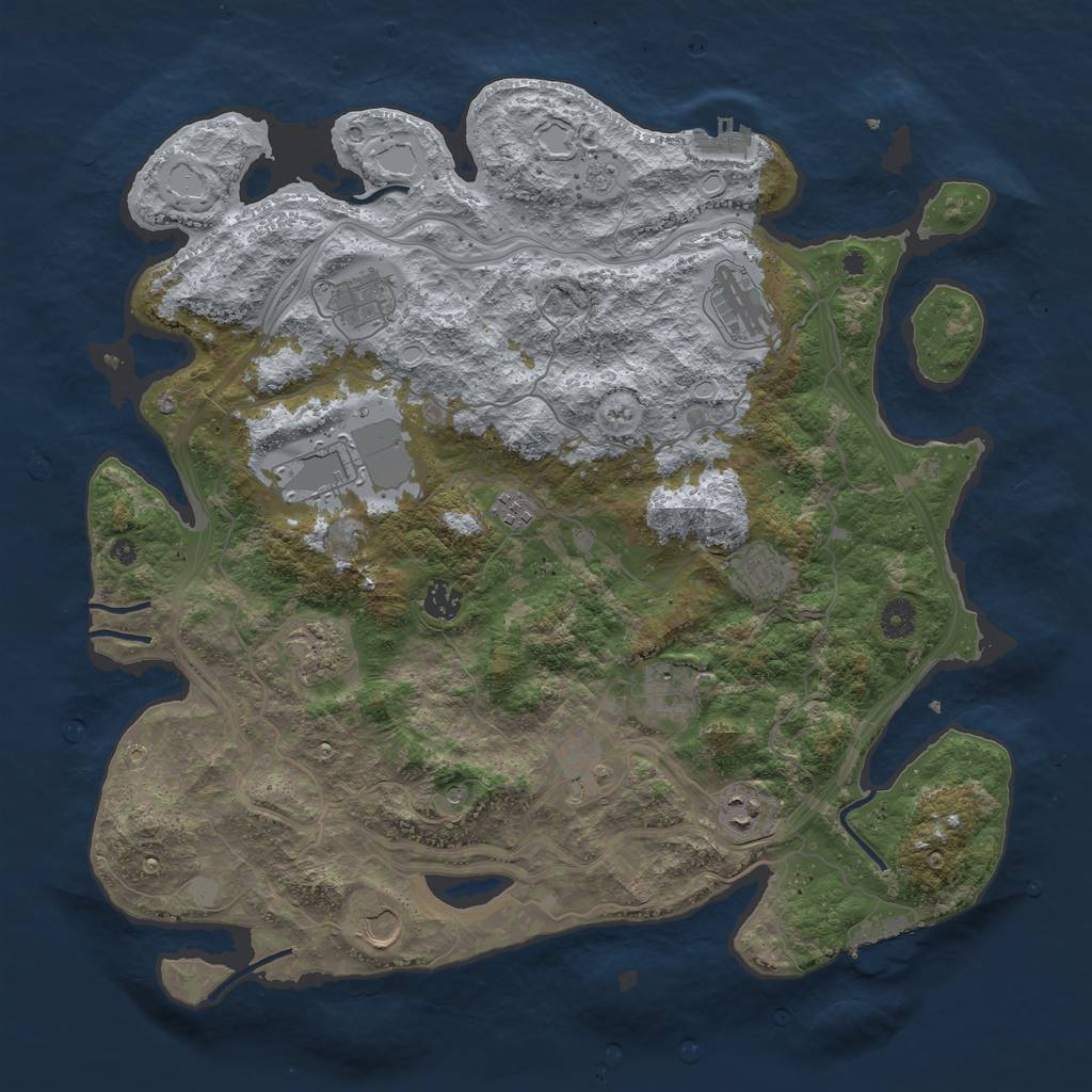 Rust Map: Procedural Map, Size: 4250, Seed: 11, 18 Monuments