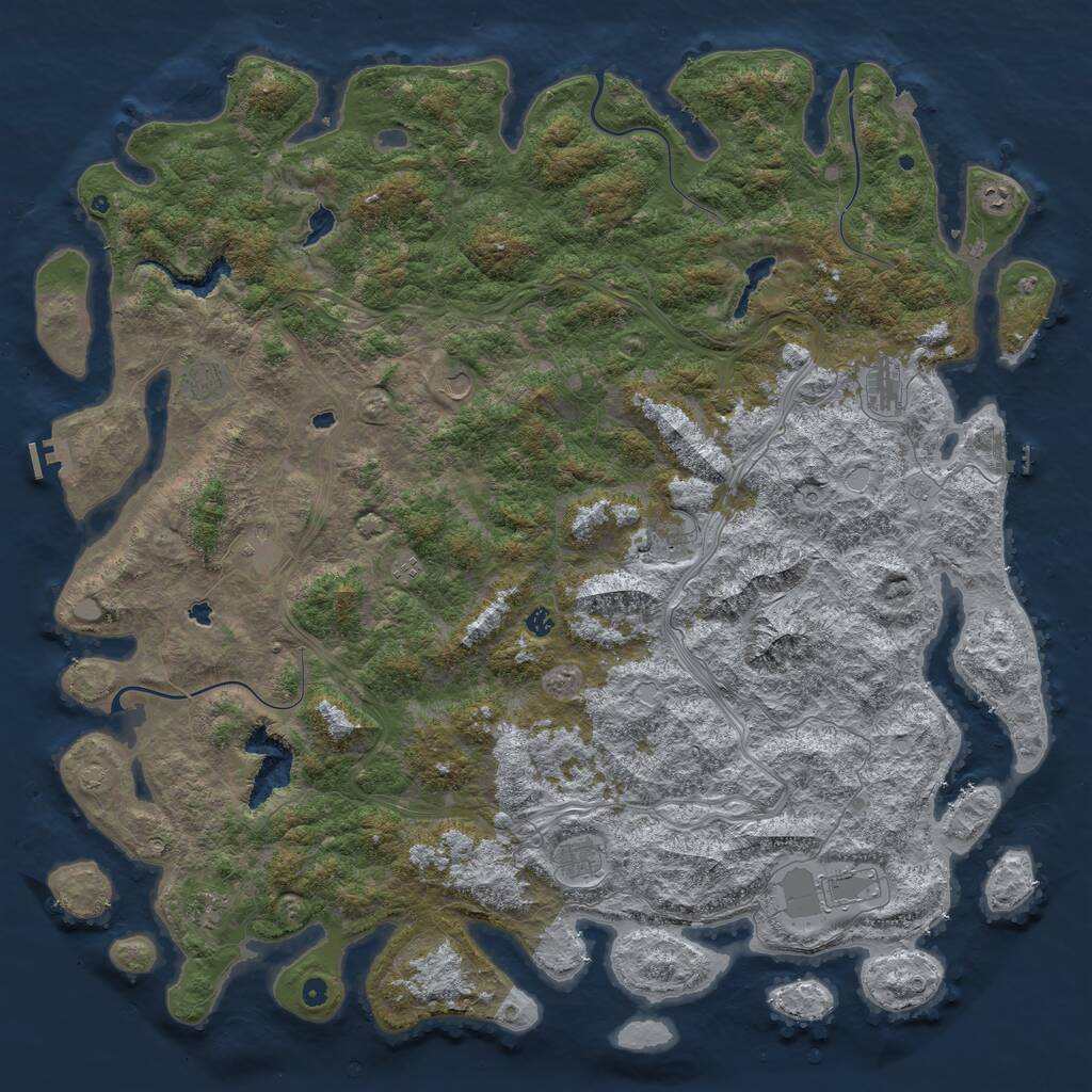 Rust Map: Procedural Map, Size: 6000, Seed: 8945, 17 Monuments
