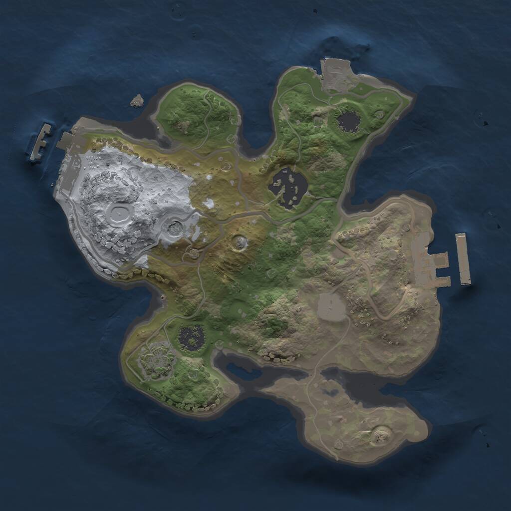 Rust Map: Procedural Map, Size: 2000, Seed: 8541654, 6 Monuments