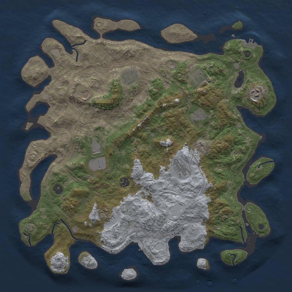 Rust Map: Procedural Map, Size: 4400, Seed: 76254, 18 Monuments