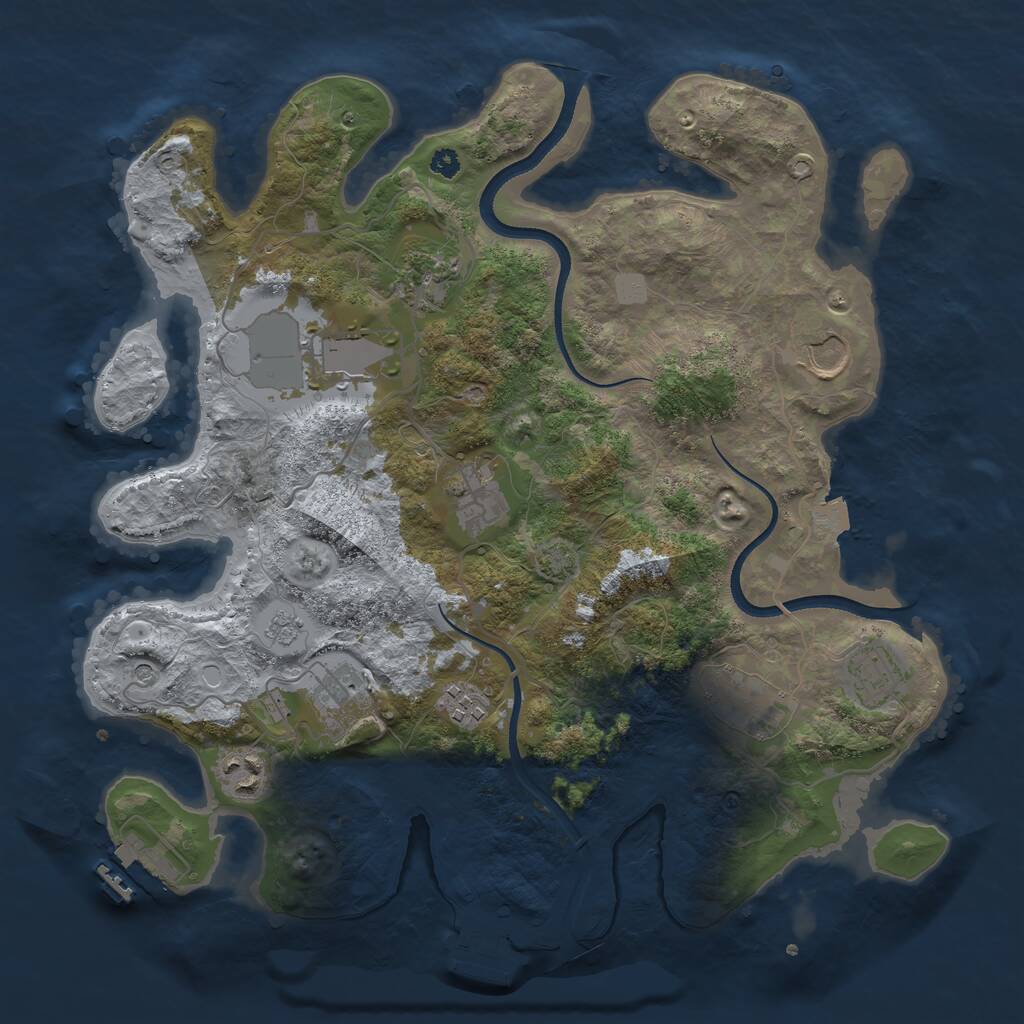 Rust Map: Procedural Map, Size: 3500, Seed: 103010987, 15 Monuments