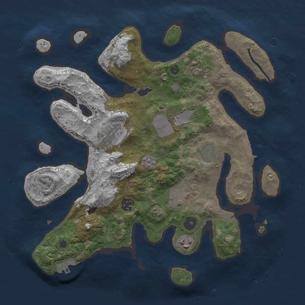 Rust Map: Procedural Map, Size: 3500, Seed: 527842081, 16 Monuments