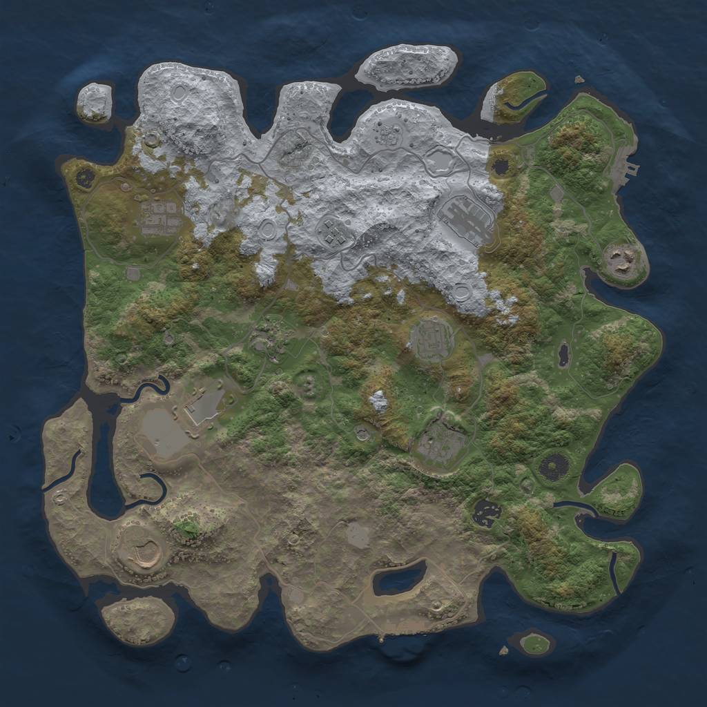 Rust Map: Procedural Map, Size: 3850, Seed: 179412016, 17 Monuments