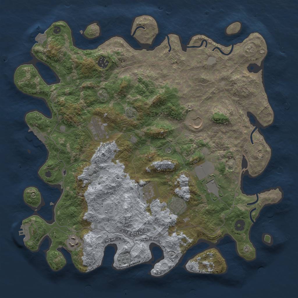 Rust Map: Procedural Map, Size: 4000, Seed: 2021060575, 16 Monuments