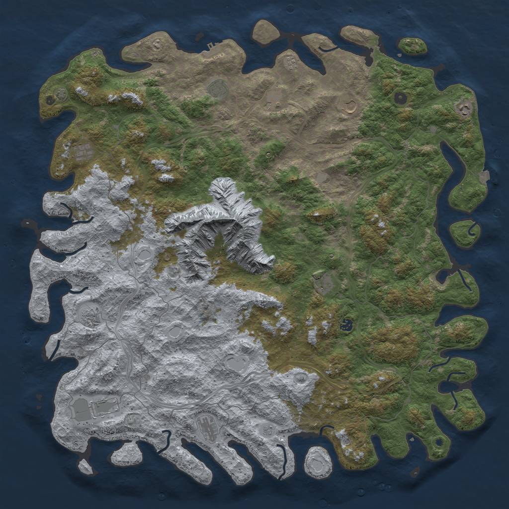 Rust Map: Procedural Map, Size: 6000, Seed: 31415965, 18 Monuments
